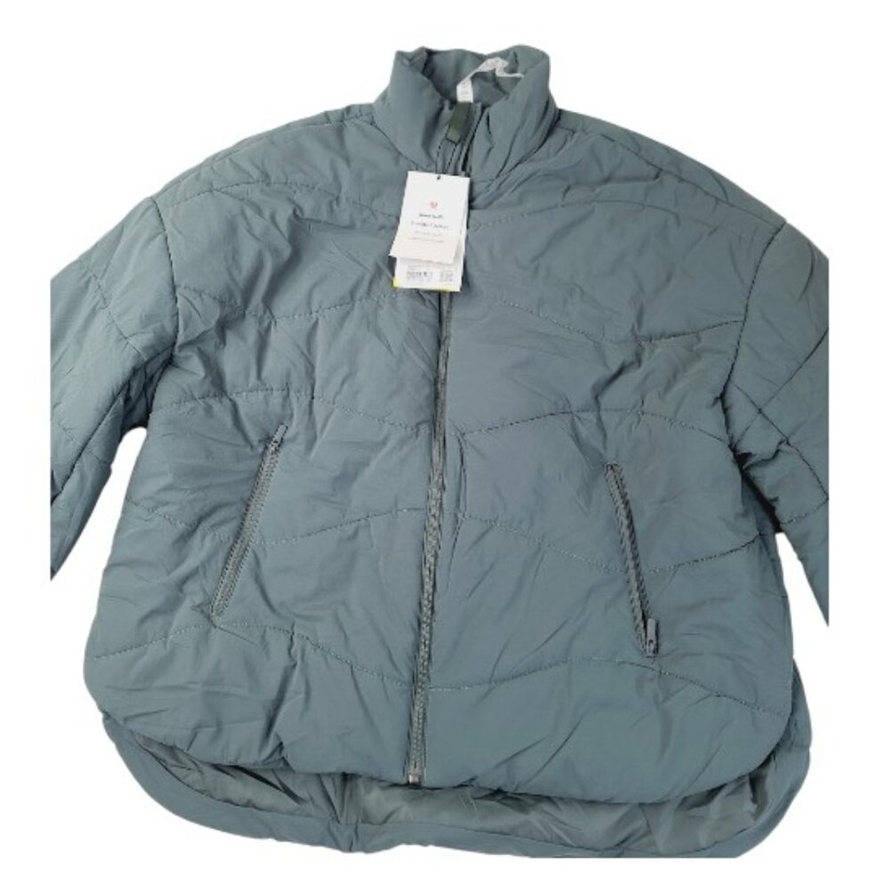 Lululemon Women's Slated Gray Wave Quilt Oversize Curve Puffer Jacket Size 8